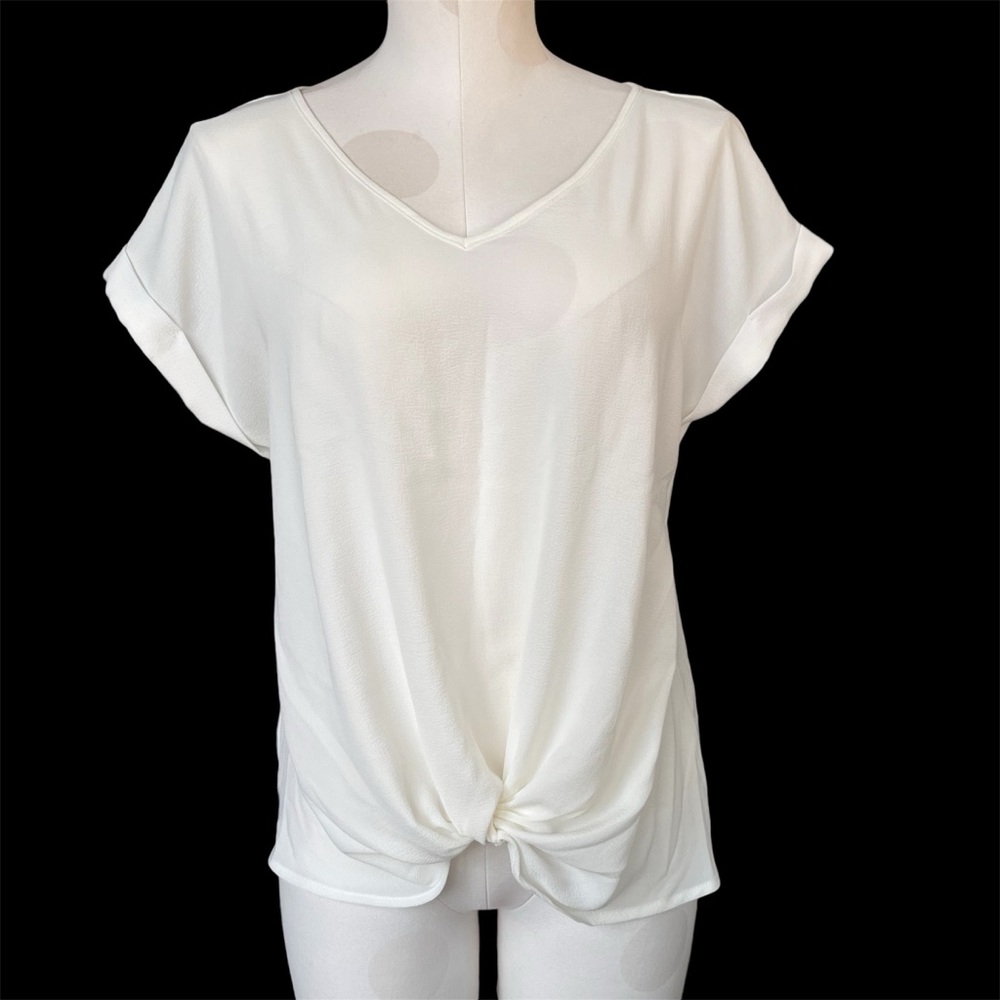 Olive & Oak semi sheer twist front top size S